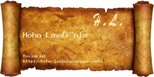 Hohn Lavínia névjegykártya